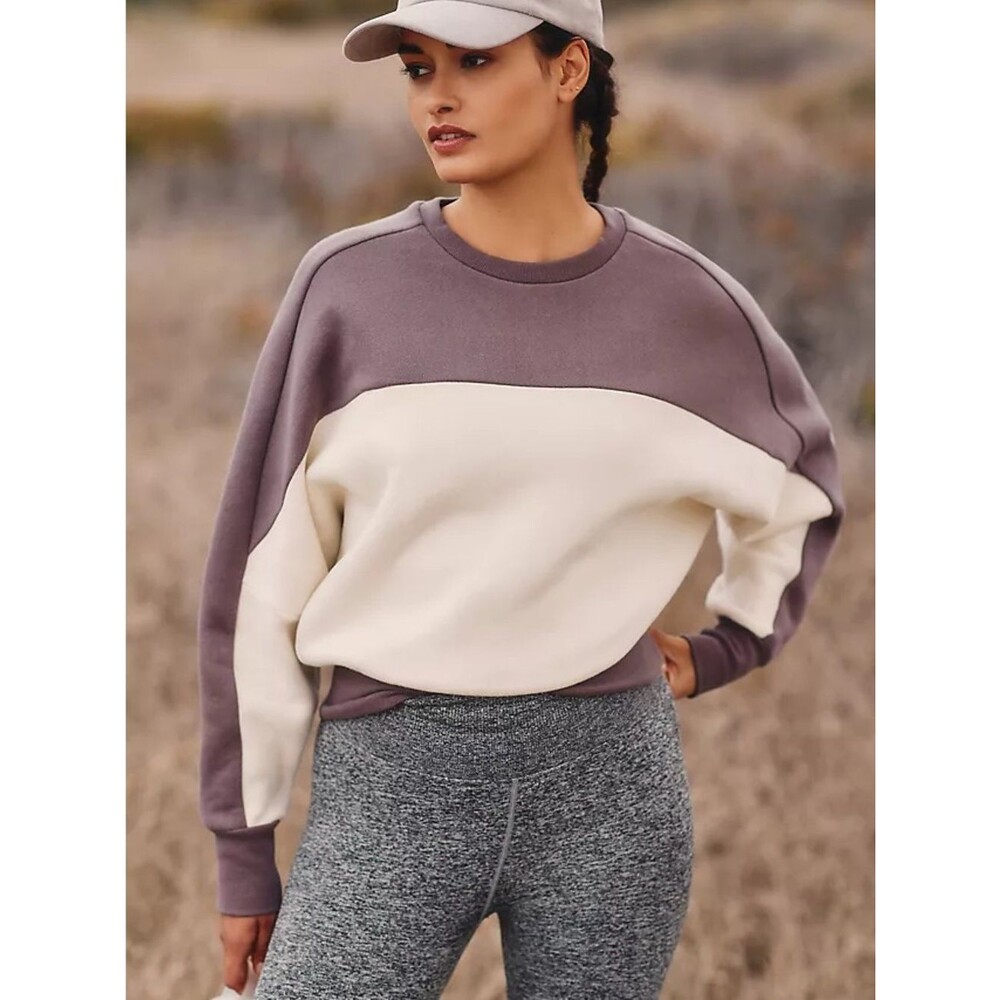 Beyond Yoga Woodland Colorblock Line it Up Sweatshirt Outdoor Workout Medium